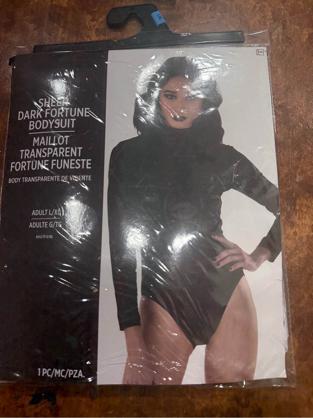 Source Unknown Sheer Dark Fortune Black Bodysuit